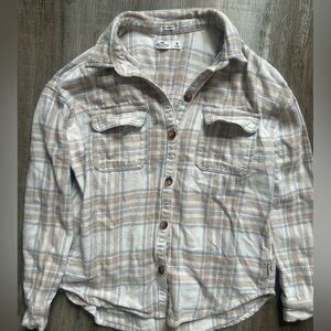 Hollister Cream and Tan Button Down Shirt